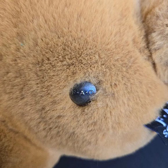 FAO Schwarz Plush Anniversary Teddy Bear Toy Tan Gold Embossed Kids Room Decor - Picture 10 of 13